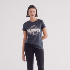 W LICENSE T-SHIRT RAMONES FLOWERS