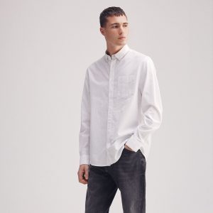M LONG-SLEEVED STRIPED PIPING  SHIRT