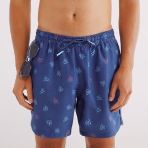 M PEACH SWIM SHORT OCTOPUS