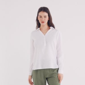 W LINEN SHIRT WITH BUTTONS HALFWAY DOWN