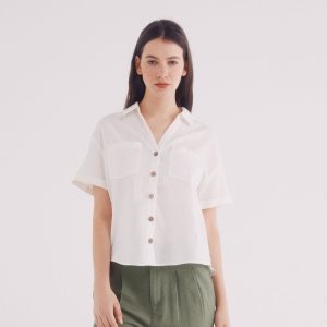 W LINEN SHORT SLEEVE SHIRT