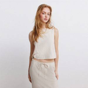 W 7.G.M.TOP  LINO SET FALDA