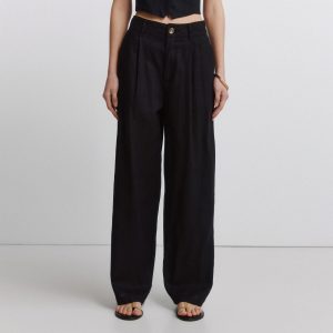 W 7.GYM.A.PANT LINO PINZAS NEGRO